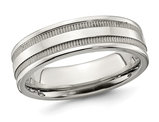 Men's or Ladies Stainless Steel Grooved Wedding Band Ring (6.00MM)